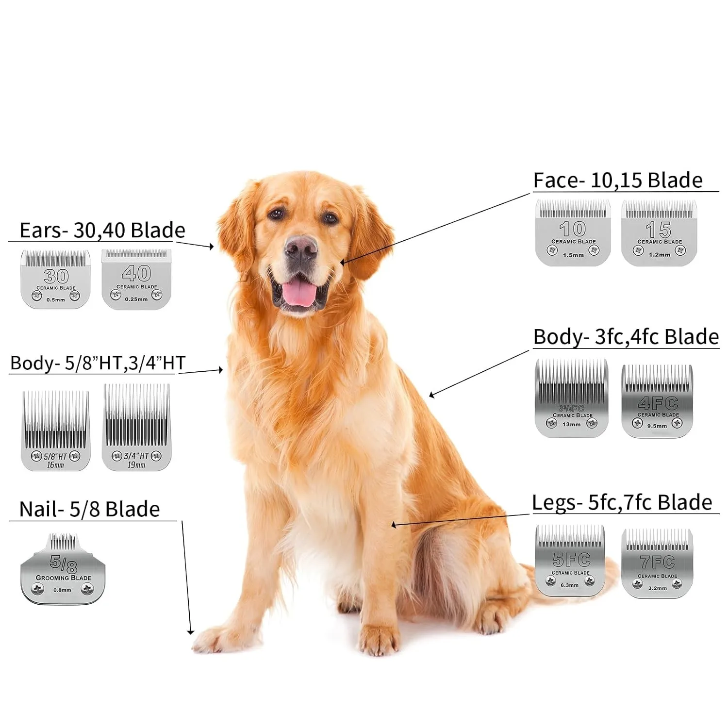 Dog Grooming Detachable Pet Hair Clipper Ceramic Blade Compatible with Andis,Oster A5,Wahl KM Series Animals Trimmer