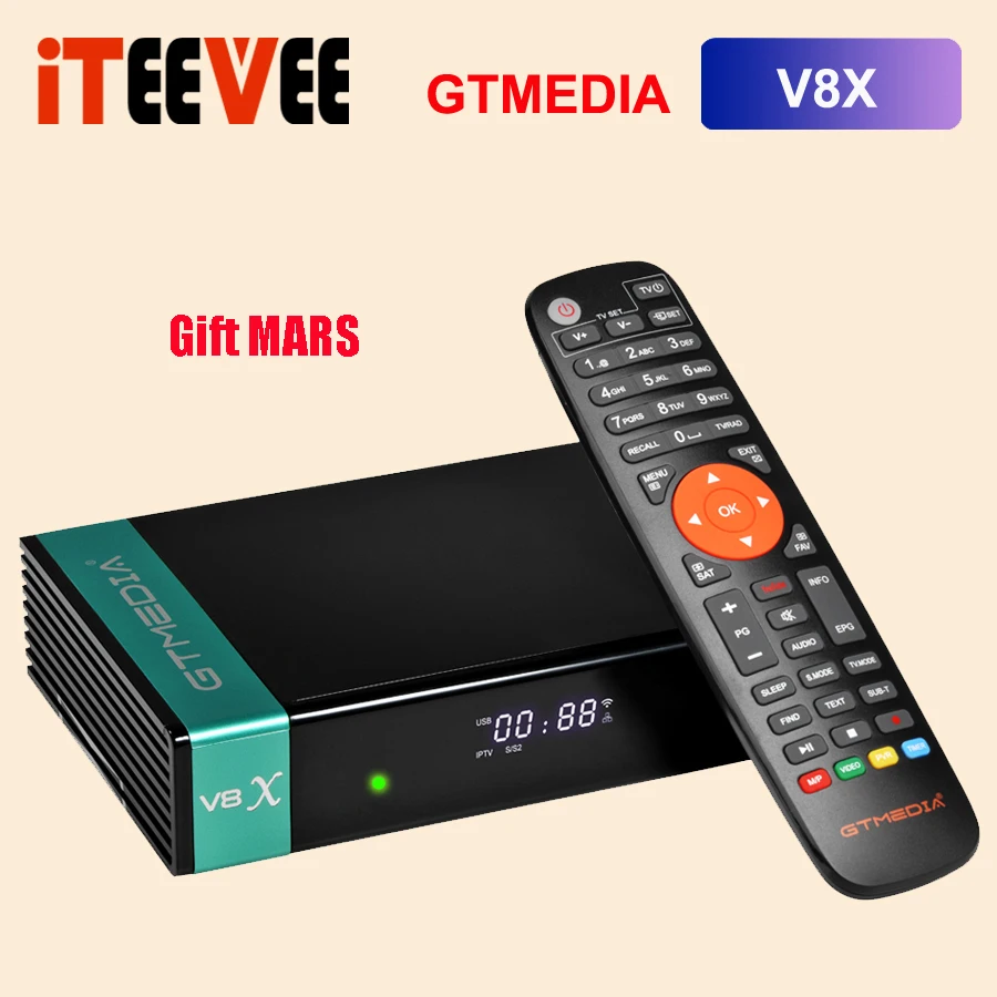 GTMEDIA-receptor satélite V8X HD 1080P, decodificador de TV con