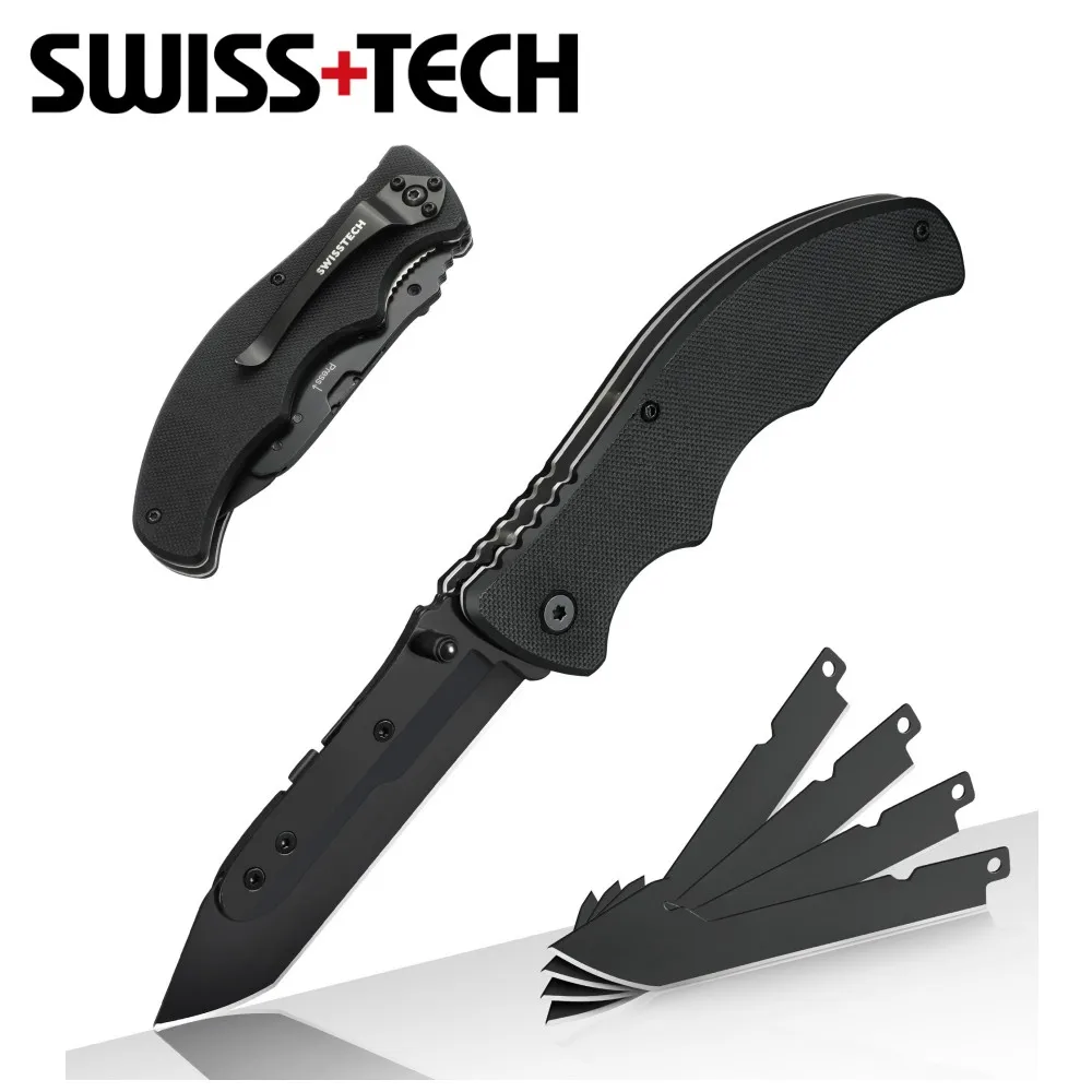 SWISS-TECH-Folding-Knife-with-5PC-Blades-Pocket-Multifunction-Knife ...