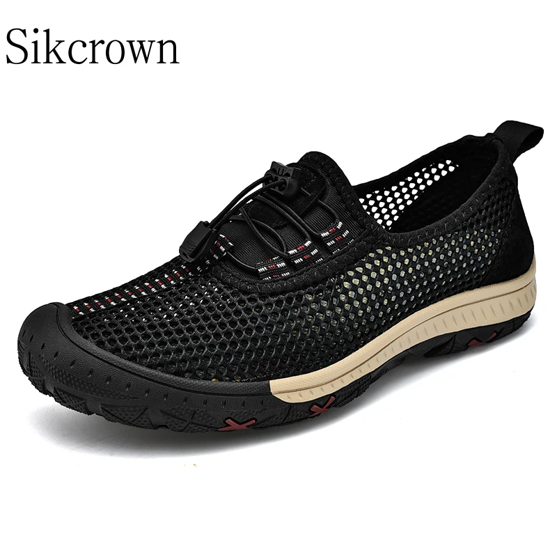 

Black Mesh Breathable Man Hiking Shoes Size 47 48 Summer Outdoor Hiking Sandals Men Sneakers Water Shoes Athletic Walking Shoes