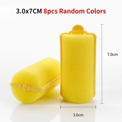 Luxurious Sponge Foam Hair Rollers & Curling Kit - DIY Home Styling Tool (3.0x7CM 8pcs Random)