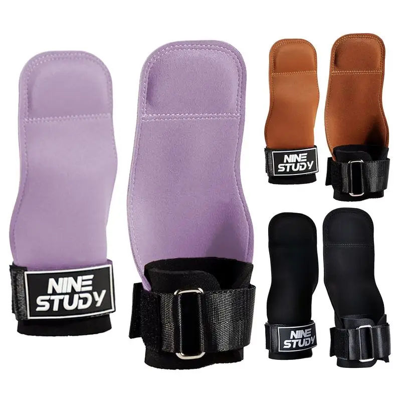 Double Layers PU Leather Gloves Wrist Straps for Weight lifting Grips Women Men GYM Deadlift Training Bench Press Pull-up Gloves