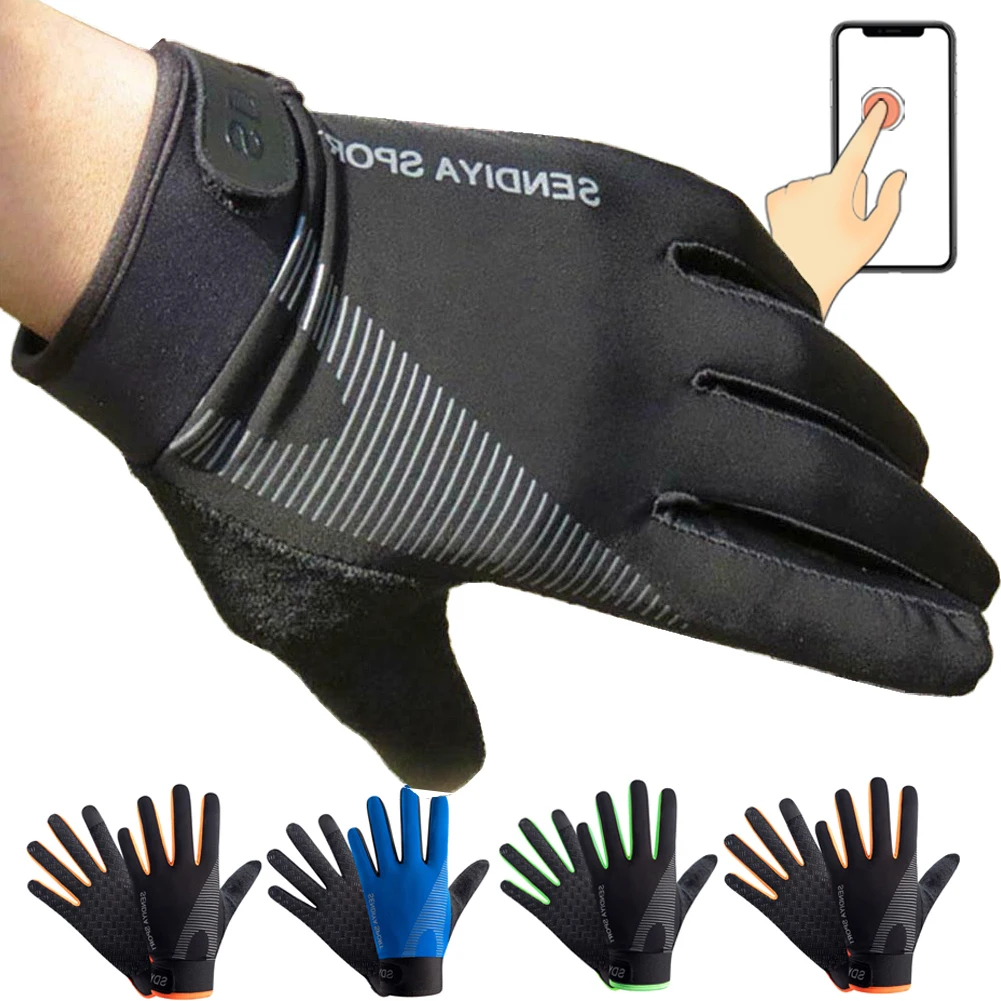 Women Men Gloves Thermal Warm Spring Outdoor Cycling Gloves Full Finger Touchscreen Bike Ski Hiking Motorcycle Sports Glove