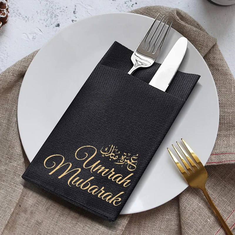 Eid Mubarak Table Decorations 24-Pack Ramadan Napkin Rings Gold