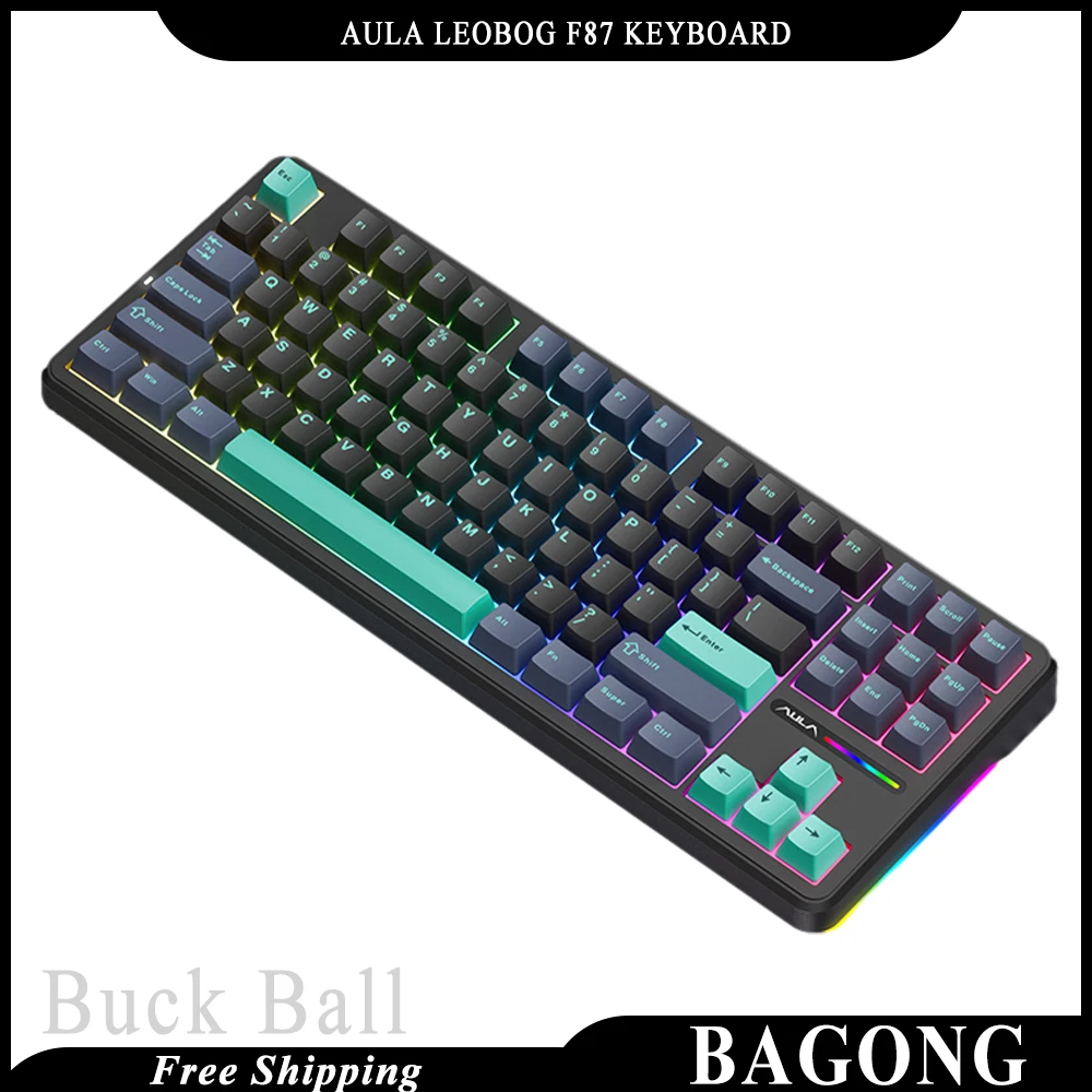 

Aula Leobog F87 Tri Mode Keyboard 87 Keys Mechanical Bluetooth Wireless 2.4g Wired Keyboard Accessory For Gamer Pc Office Gifts