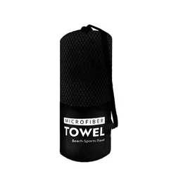 High Quality Microfiber Quick - Dry and Ultra - Absorbent Towel with Portable Bag for Gym, Beach, Yoga, Camping, and Travel (Black)