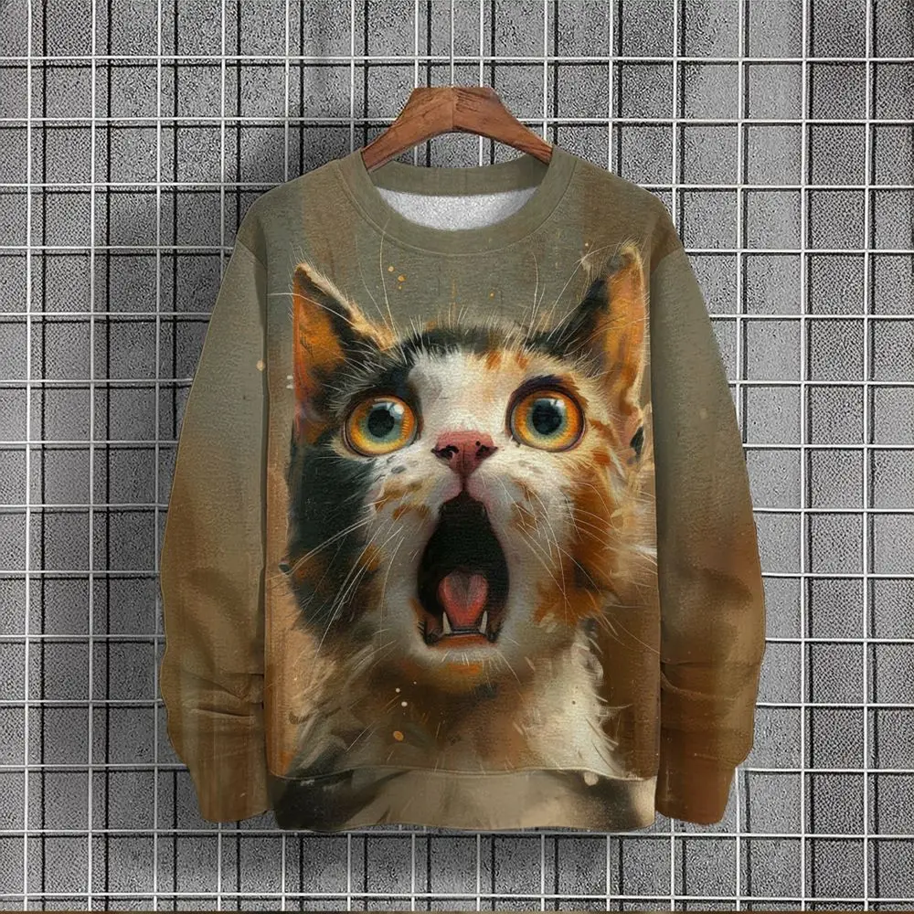 thumbnail image 1 of Suéter de otoño e invierno para hombre con estampado 3D de animales, suéter deportivo para ciclismo, suéter cálido, moda urbana, informal, parodia para hombre, 1 of 5