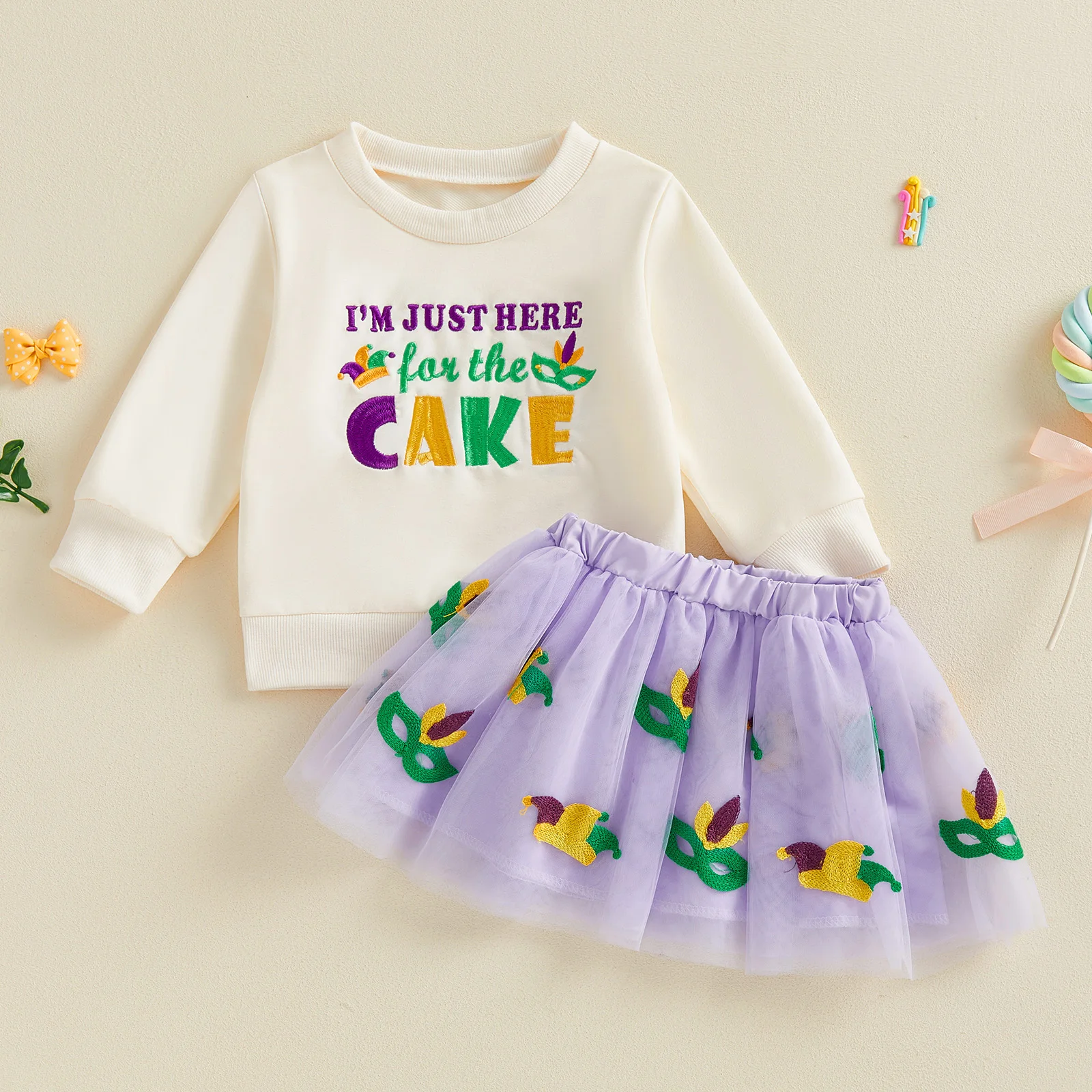 Women s Fall Festival Embroidered Blouse and Tulle Skirt Set with Long Sleeves and O Neckline for Autumn Celebration