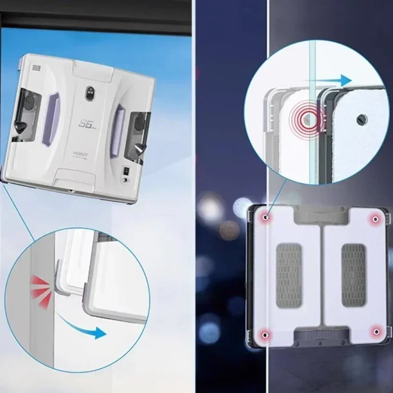 HOBOT Fully Automatic Intelligent Remote Control Window Cleaning Robot 6PRO, Double Cloth High-speed Vibration Window Cleaning 6