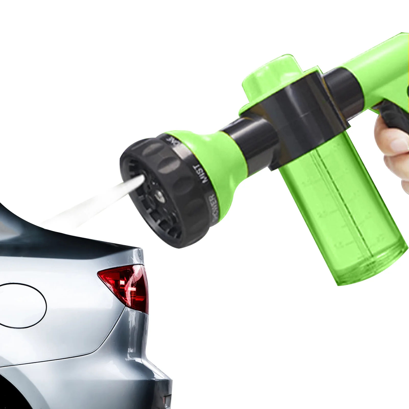 

АВТОМАТИЧЕСКИЙ ШЛАНГ для мойки пены, насадка с дозатором мыла, насадка для мойки автомобиля, полива, очистки, душа, функции 8 распылителей