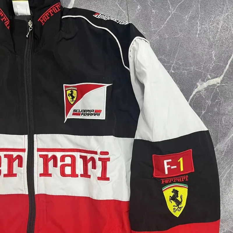 Motorcycle Jacket Motorcycle Clothing Autumn/Winter Printed Embroidered Cotton Jacket For Men And Women Loose Warm