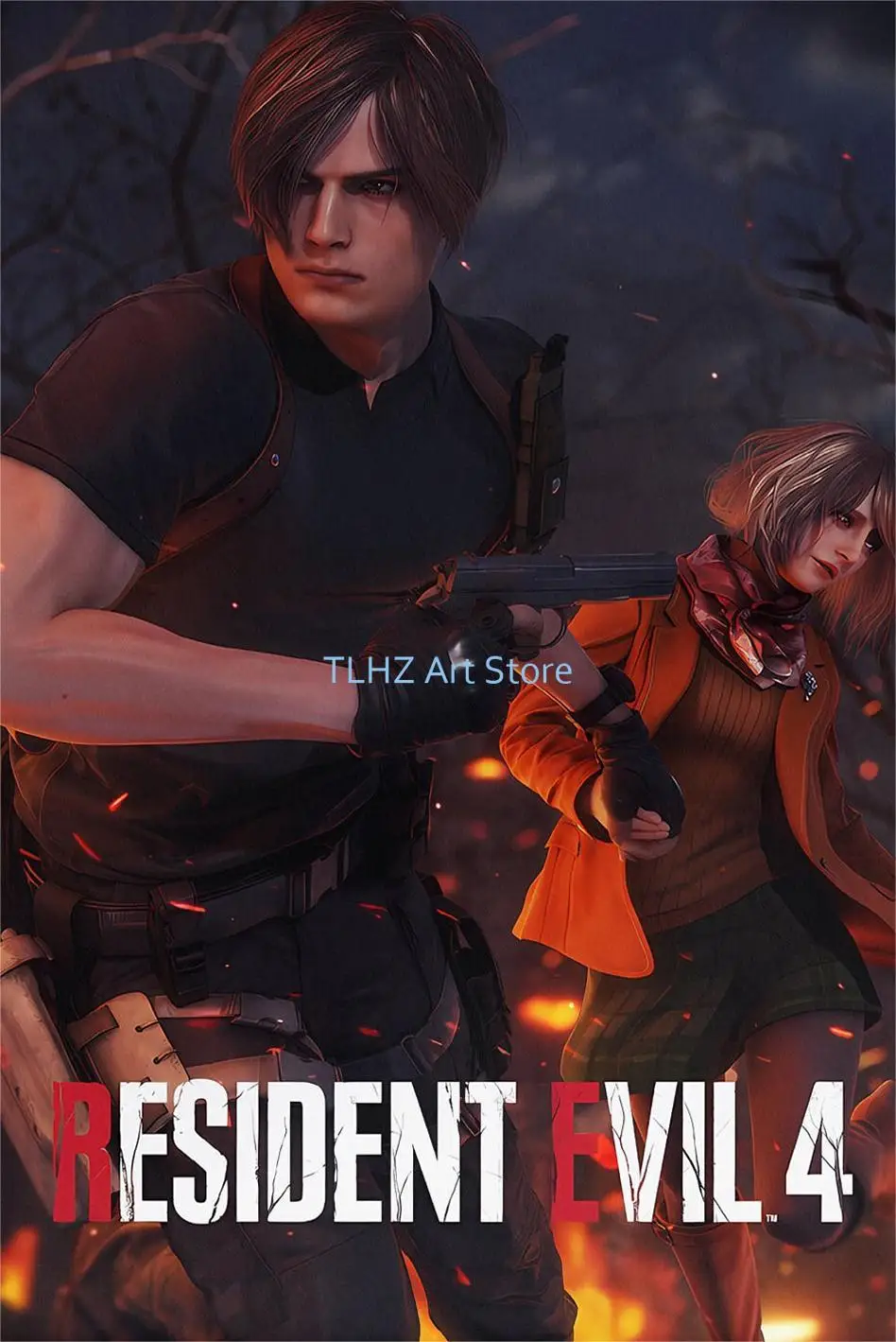 thumbnail image 1 of Pósteres y grabados del videojuego retro de moda R-Resident Leon Kennedy Evil, impresión en lienzo, arte de pared, imagen para decoración de sala de estar, regalo, 1 of 5