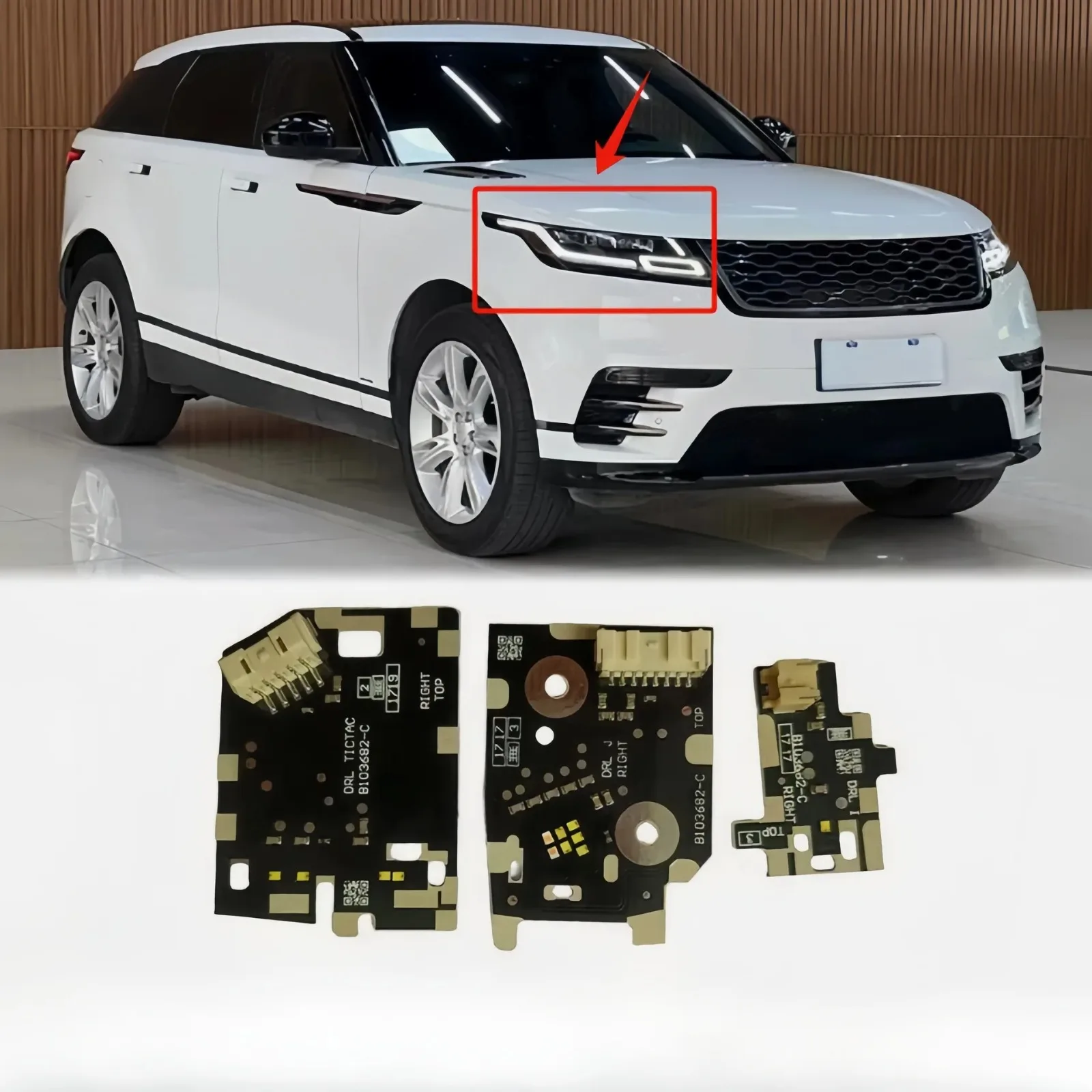 랜드로버 벨라용 TUPUSI 신형 B101672-C LED 헤드라이트 주간 주행등 LED 보드 B101682-C 고휘도