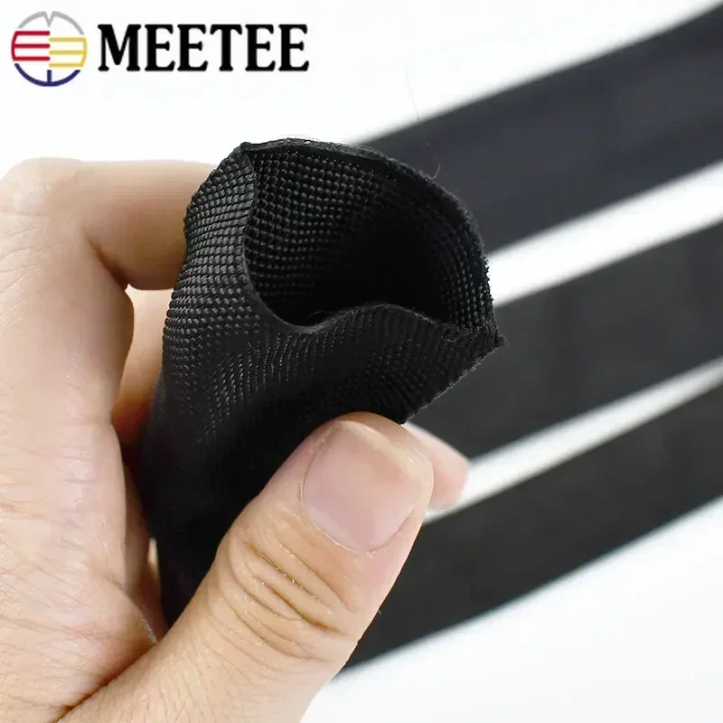 Meetee 가방 스트랩용 더블 레이어 폴리에스터 웨빙 리본, 할로우 튜블러 테이프, 의류 장식 밴드 액세서리, 10M, 20-50mm