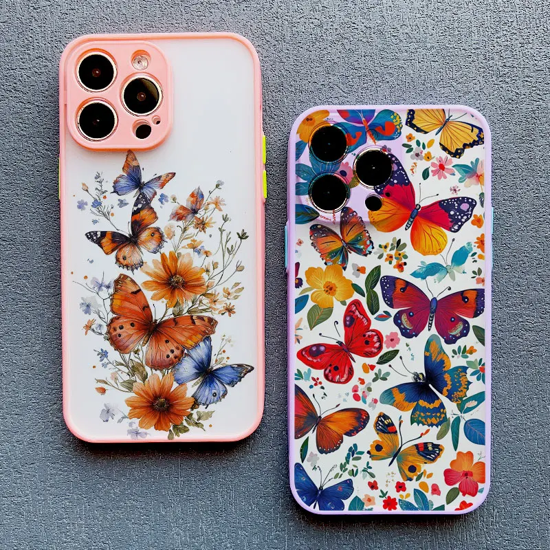 Elegant Purple Butterflies Shockproof Phone Case Cover
