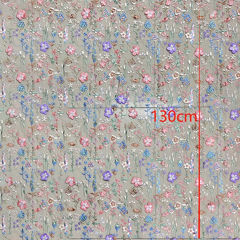 3D Blumen bestickter Tüll Stoff Textil Mesh Material Spitze Blume Braut Brautkleider DIY Nähen Tuch handgemachte Accessoire – Detail 6