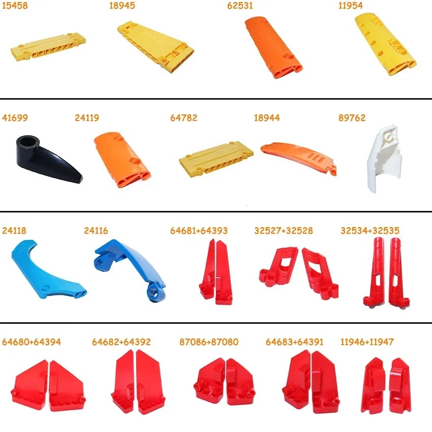 패널 플레이트 평면 곡선 기술 부품 기계 자동차 벽돌 빌딩 블록 조립 입자 64782 15458 71709 24119 11954