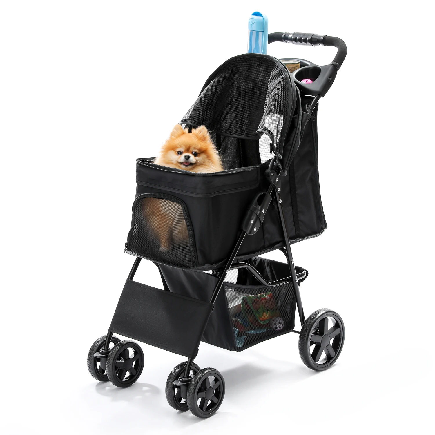 Wholesale Luxury Detachable Small Travel Strollers Dogs Buggy Medium  Foldable 4 Wheels Pet Dog Stroller for Cats Puppies - AliExpress