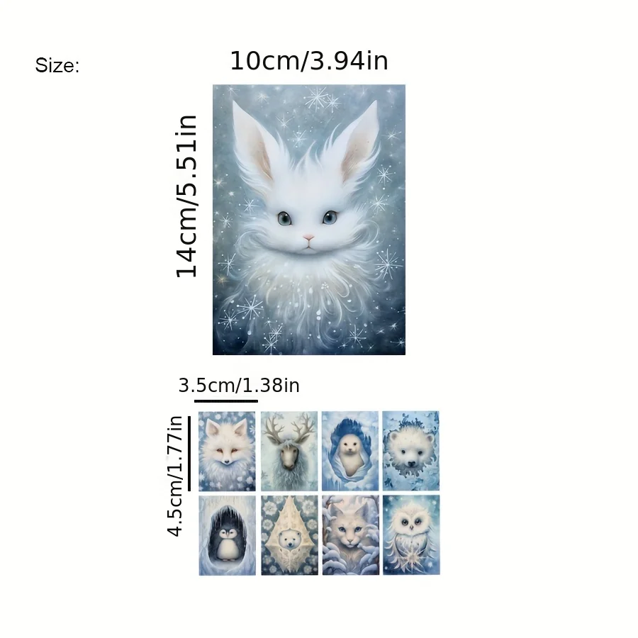 JAIIMAN 44pcs Card and Sticker set Winter Animal Snowflakes Christmas Flag DIY Bottle Album Decor Scrapbooking stickers scrapbooking supplies