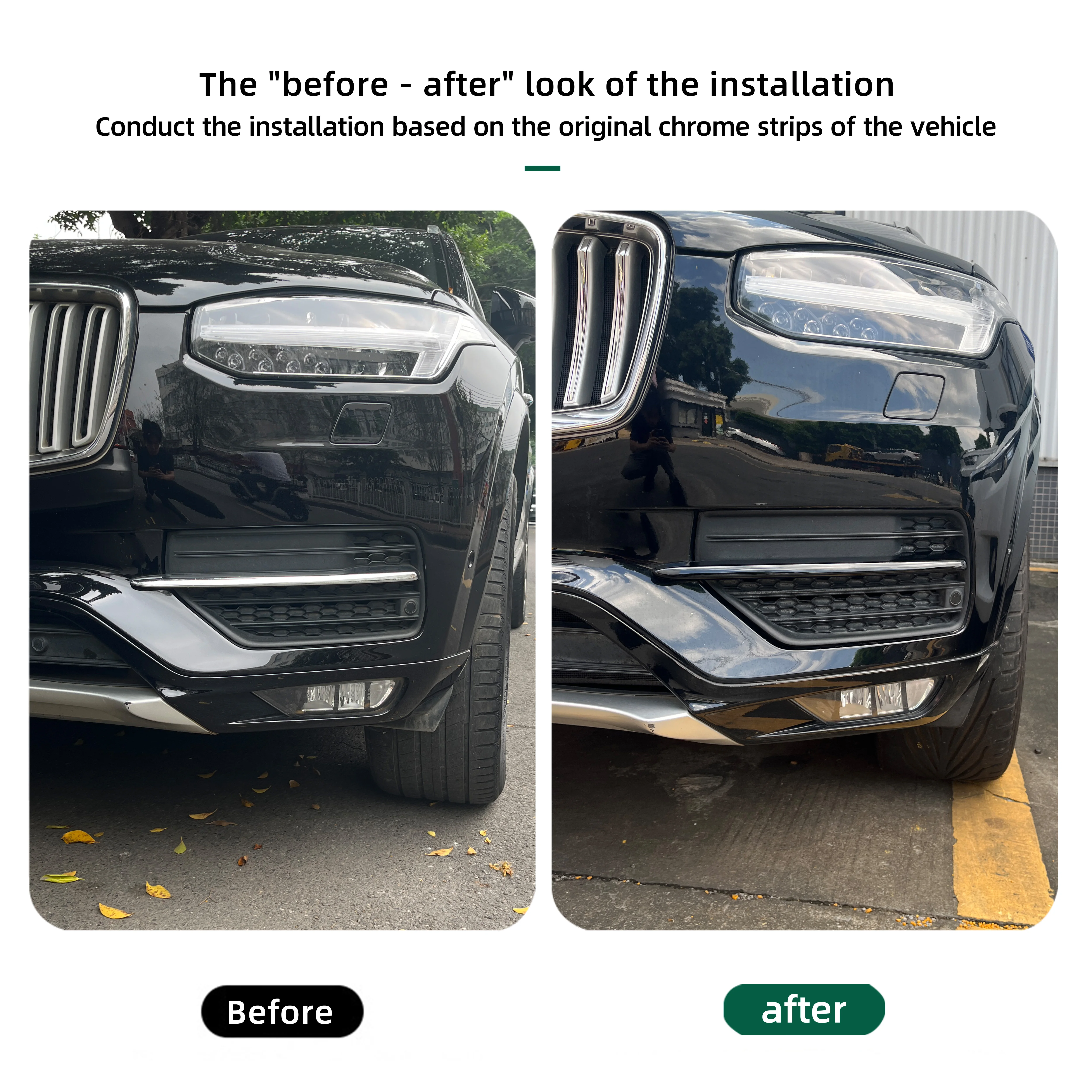 Front Bumper For 2015 to VOLVO XC90 Convert silver to black DIY upgrade vehicle Car modification