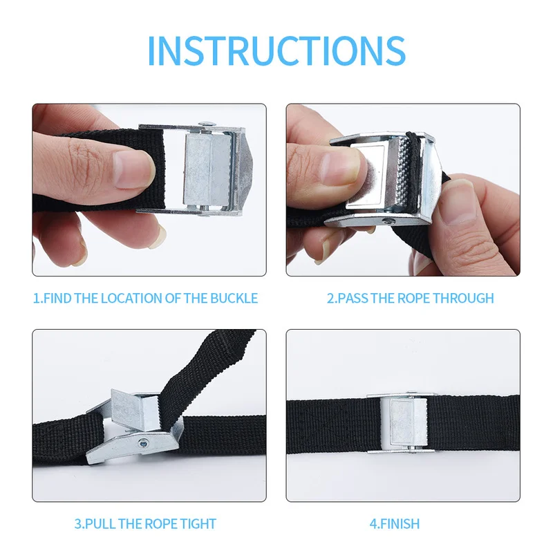 5m/3m Elastic Fixed Strap Motorcycle Mooring Straps Cargo Luggage Tighten Strap Strong Rratchet Tension Tow Rope Car Organizer cargo straps cargo tie down strap tie down straps lashing strap