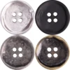 6pcs MUKU 2024 New Metal Series Thin 4 Hole Zinc Alloy Metal Buttons For Clothing High Quality Shiny Silver Matte Black Vintage 4
