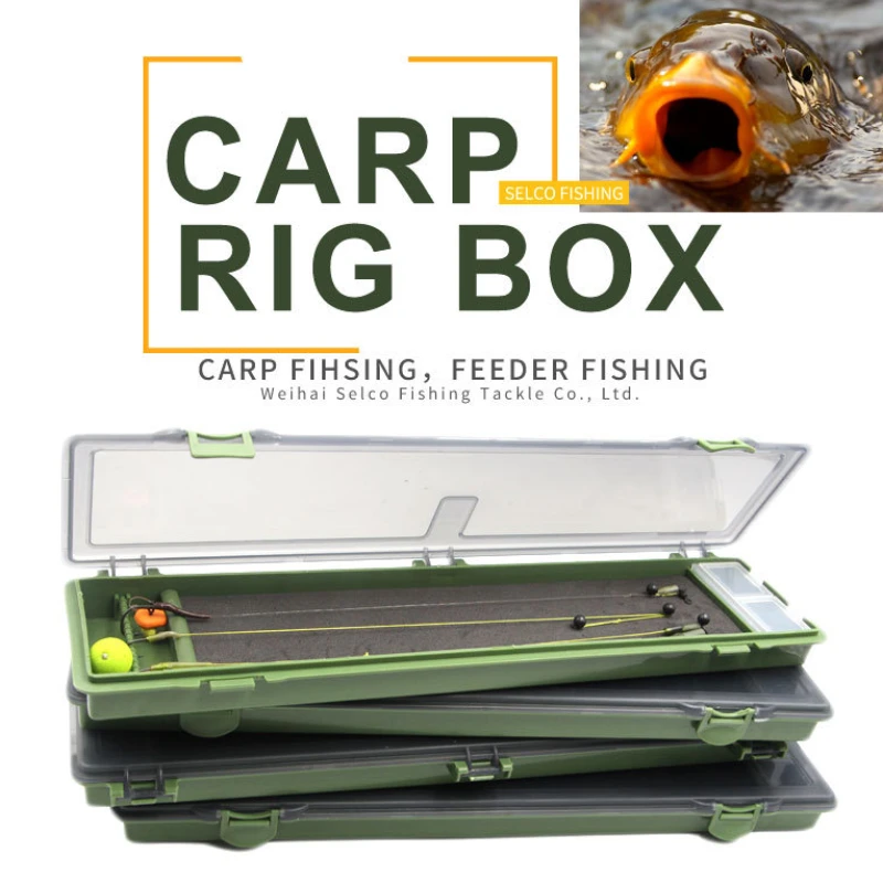 

4 Pc Carp Fishing Tackle Box Stiff Hair Rig Board with Pins Carp Fishing Rig Box Tackle Multi-function Separate Grid Container