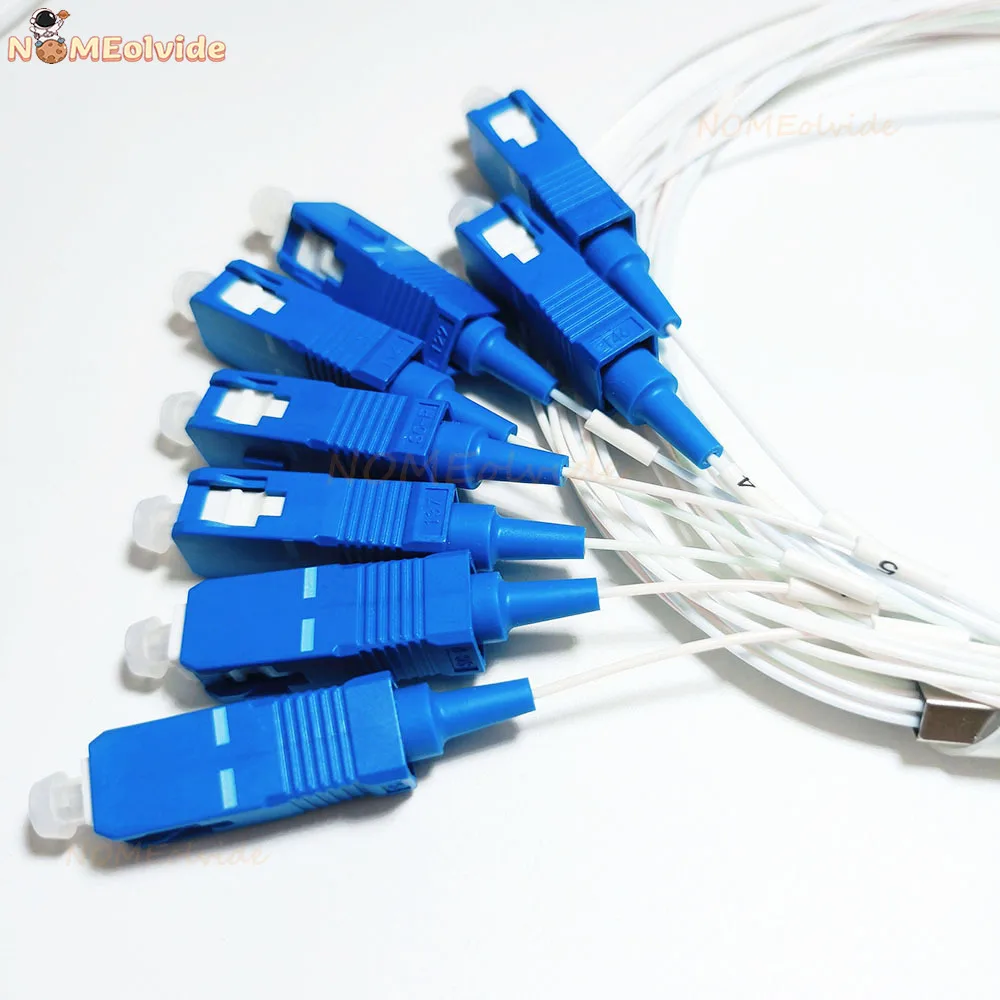 5 PCS/Lot 1x2 1x4 1X8 1x16 SC/UPC PLC Splitter SM Single Mode 0.9mm 1m FTTH Fiber Optic Splitter G657A1 LSZH PVC fiber optic adapter