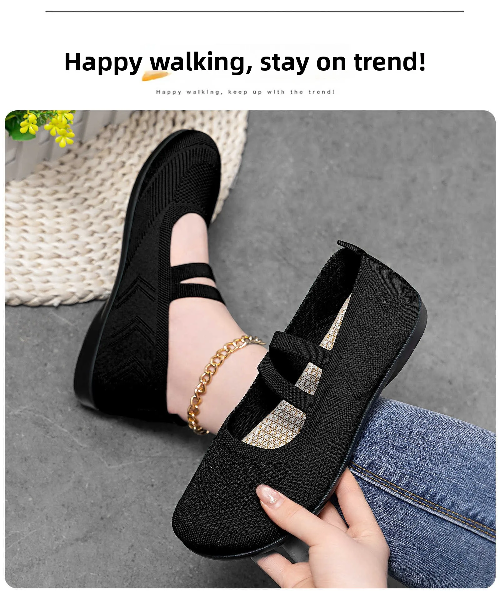 أحذية نسائية خفيفة الوزن من النسيج الشبكي، أحذية باليه كاجوال، أحذية ماري جين، أحذية مسطحة للسيدات، أحذية صيفية