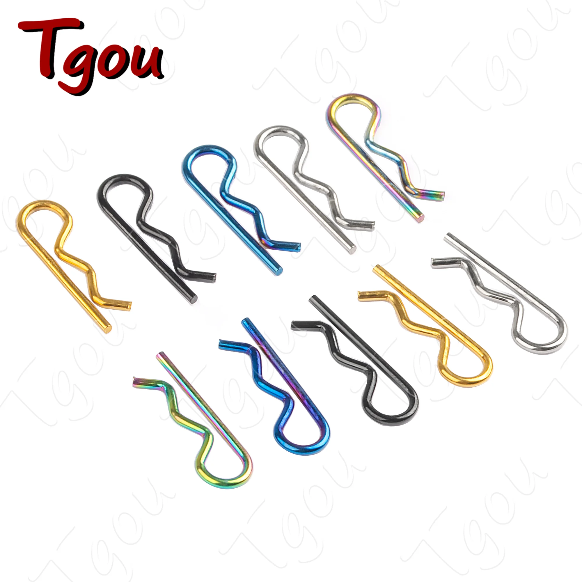 Tgou Titanium Wave-Shaped Spring Cotter Pins - 8PCS Set