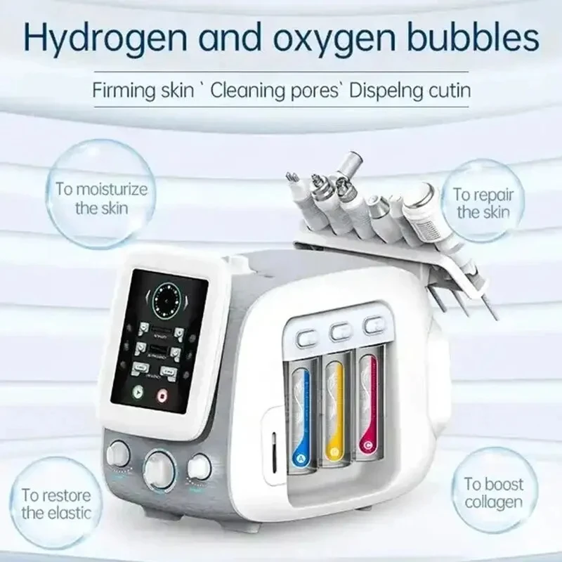 

6 in 1 Hydra Dermabrasion Aqua Peel Clean Skin Care BIO Light RF Vacuum Face Cleaning Hydro Water Oxygen Jet Peel Machine