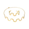 Chunky 16K Gold Plated Stainless Steel Curve Choker Necklace Wavy Open Bracelet Bangle High End Tarnish Free Jewelry Gifts 202 5