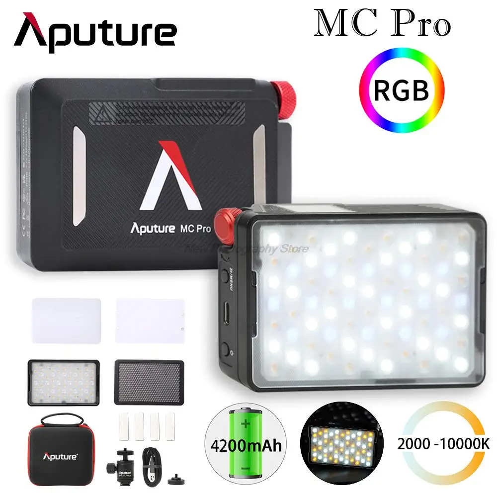 

Aputure MC Pro Video Light 2000K-10000K IP65 RGBWW LED Magnetic Attraction Diffuser Photography Lighting for Vlog Photo Studio