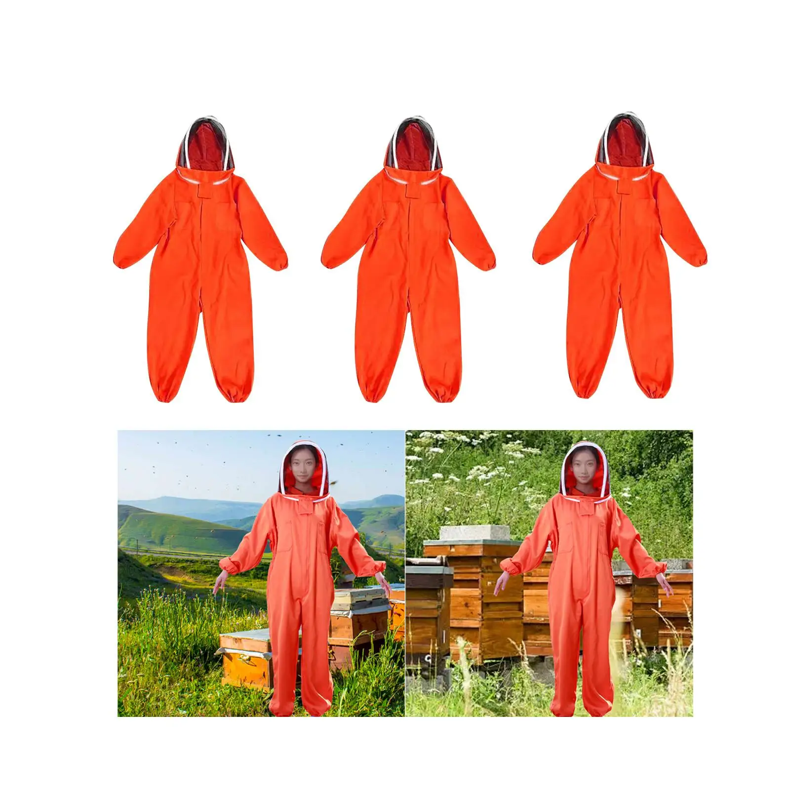 Beekeeping Ventilated Suit with Ventilated Hood Protective Bee Keeping Suit