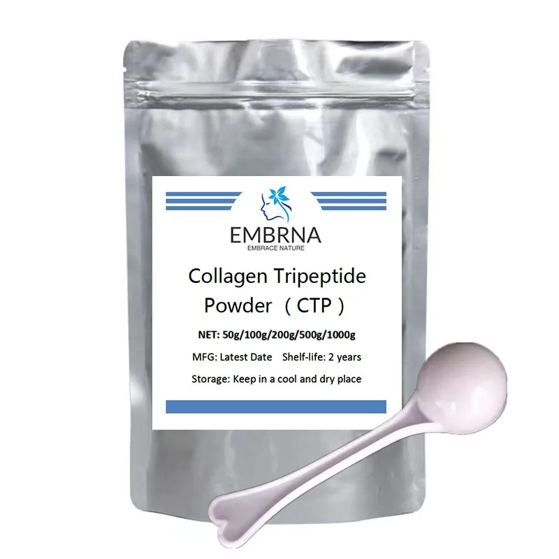 Kolagen tripeptyd w proszku, hydrolizowany CTP, drobnocząsteczkowy aktywny peptyd redukuje zmarszczki, wybielanie skóry i wygładzenie, opóźnia starzenie