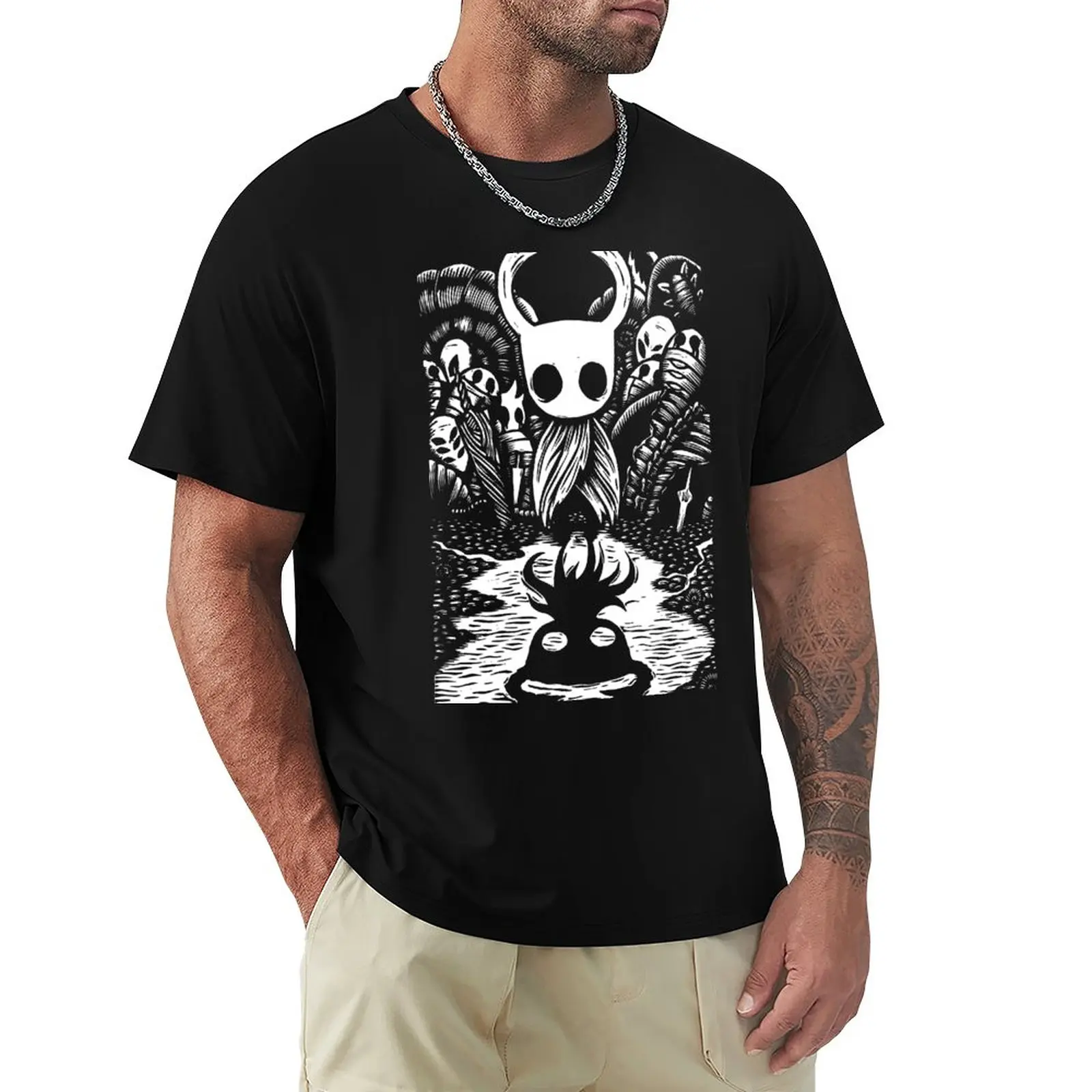 

Ghost Knight Graphic Art Hollow Knight Funny Game T-Shirt tops Short sleeve tee t shirts for men cotton