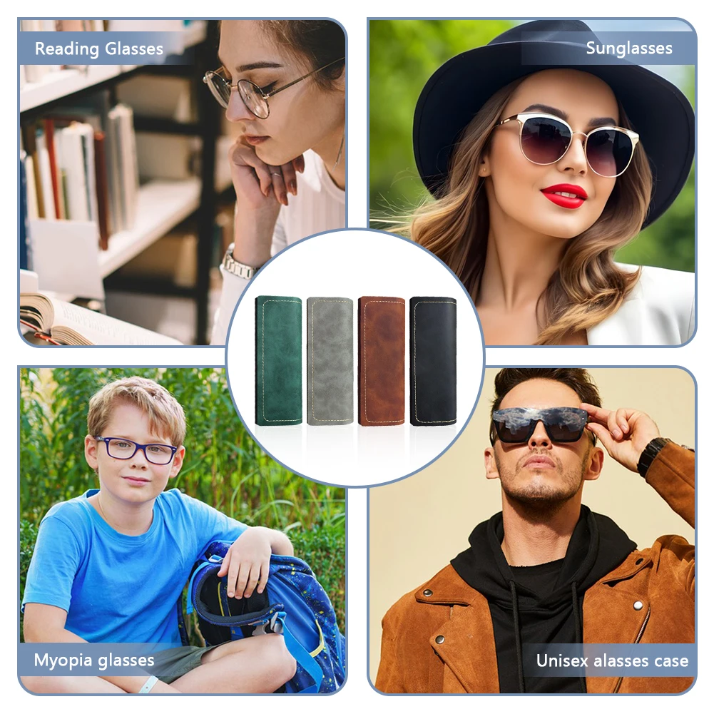 4Pcs Simple Eyewear Storage Container Magnetic Closure Eyeglasses Protective Box Sun Glasses Hard Shell for Protection Storage