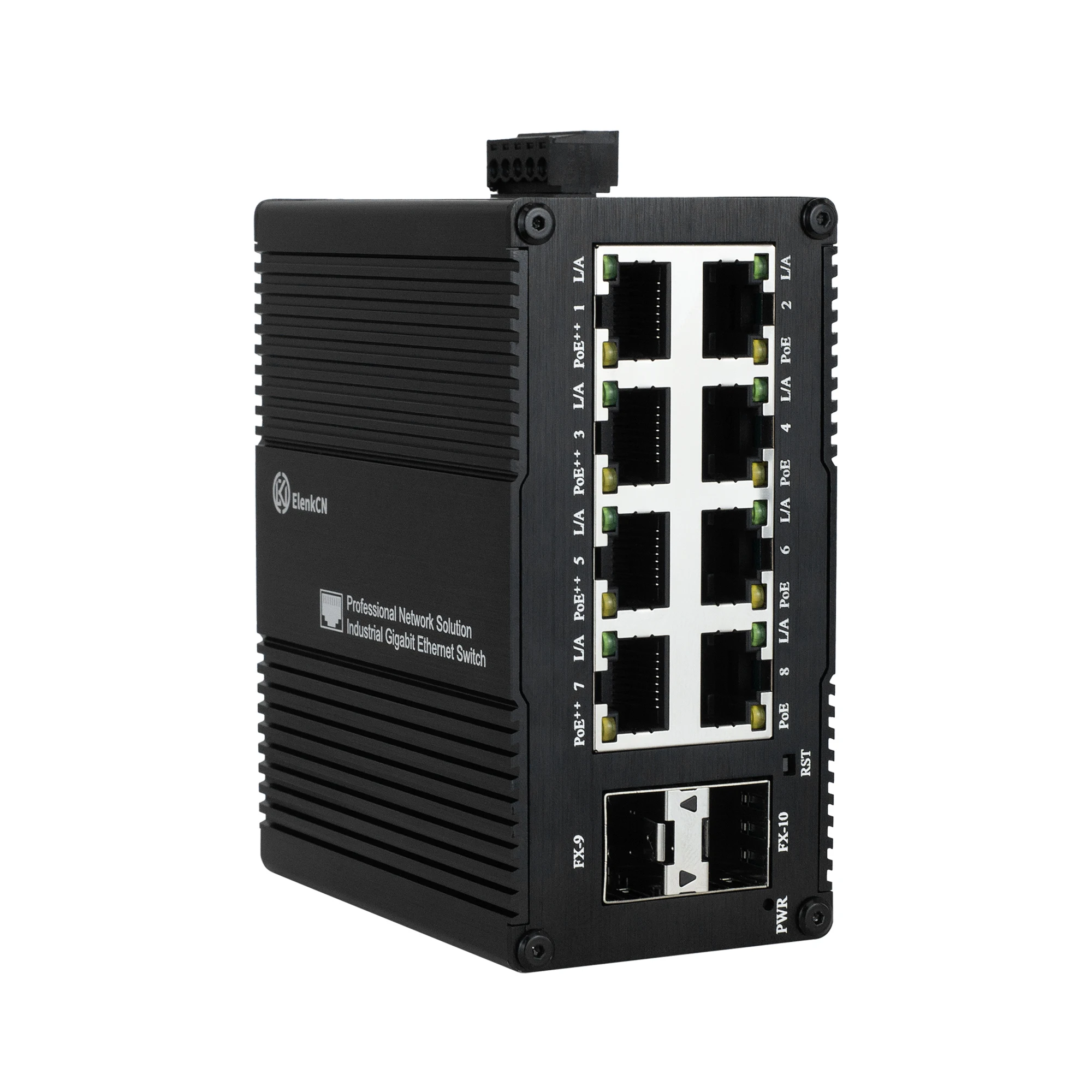 Managed 2-Fiber 8-Ethernet Switch, High-Speed Data Transmission & POE, Strong Anti-Interference, Durable, Wide Temp