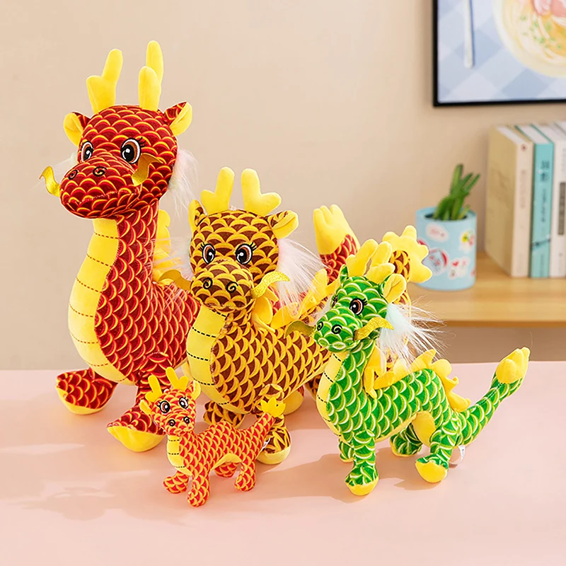 

Cute Plush Toy Soft Cartoon Stuffed Gift For Kids 15/28/35CM New Lovely 2024 Chinease New Year Simulation Dragon Mascot Doll