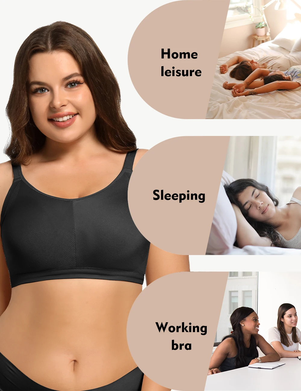 Seamless Bra Women Comfort Wireless Full-Coverage Bras Female Push Up Sexy Lingerie Underwear Wide Shoulder Straps Intimates