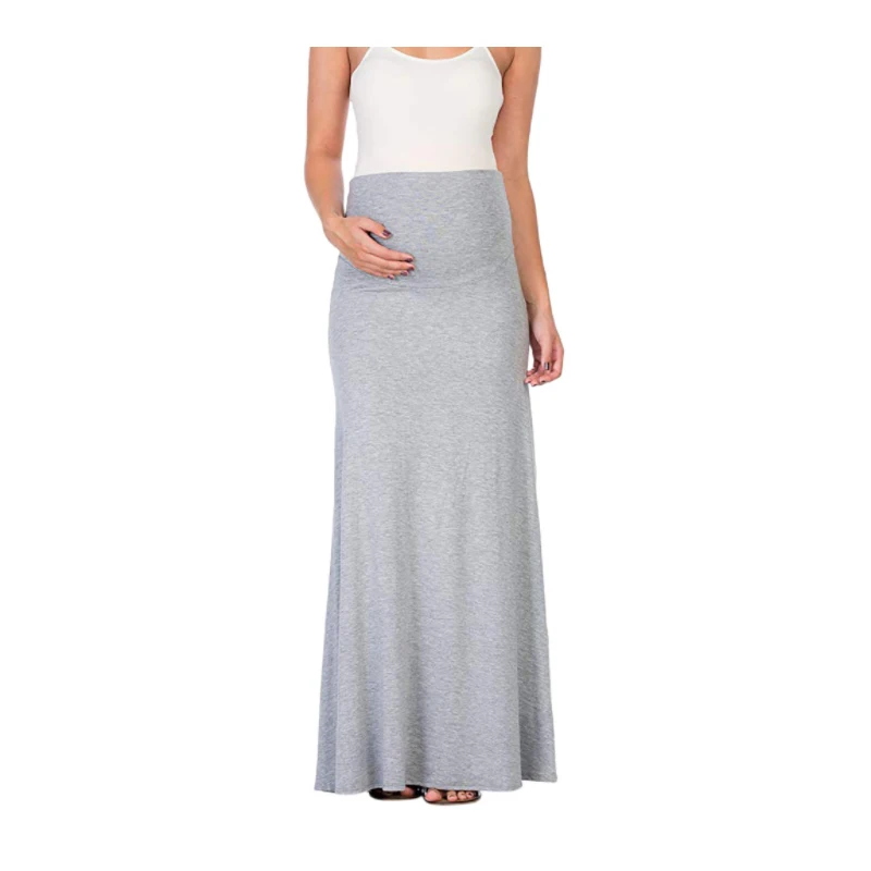 Pregnant Women Skirt Maternity Modal Skirt High Waist Good Stretch Foldable Waist Band Pregnancy Plus Size S-3XL