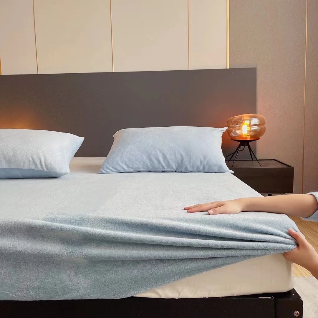 SuperSoftFlannelWinterWarmBedSheetswithElasticFittedSheet