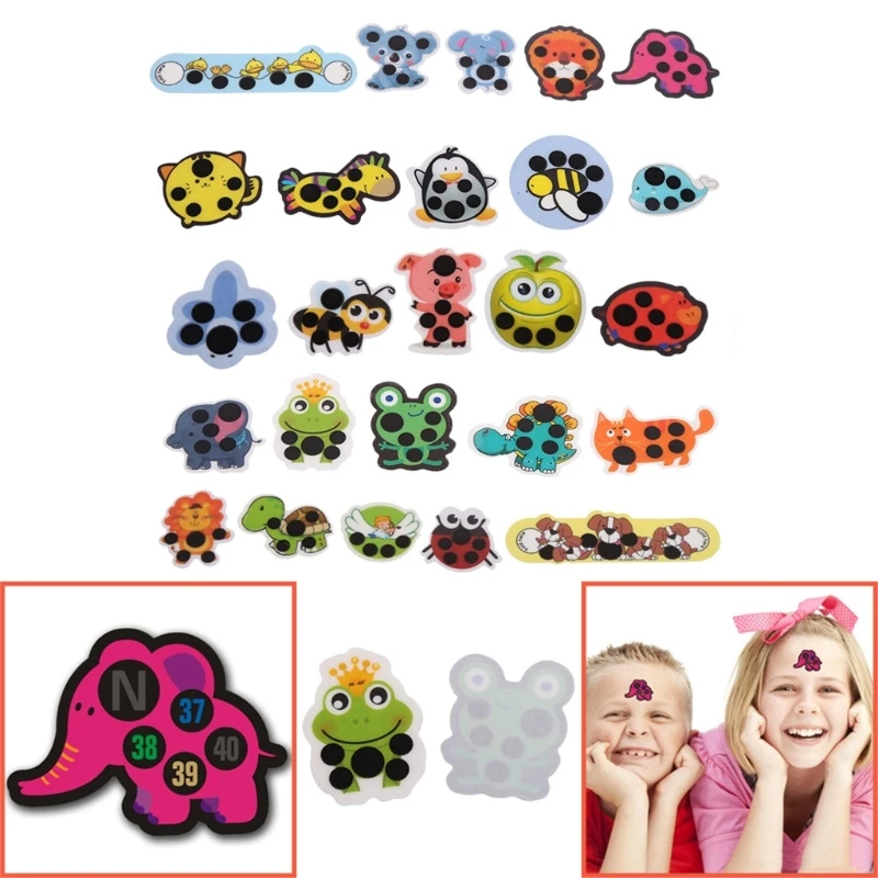 Forehead Thermometer Strips Kids Forehead Thermometer Cartoon Fever Stickers