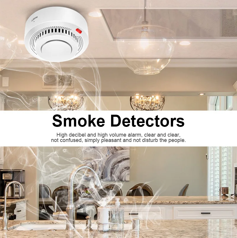 Tuya Zigbee Smart Smoke Detector Alarm Fire Protection Smoke Detector Smokehouse Combination Fire Alarm Home Security System