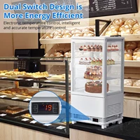 Commercial Display Refrigerator, 2.0 Cu. Ft. Countertop Pastry Refrigerated Display Case with Led Lighting, Air-Cooling 2