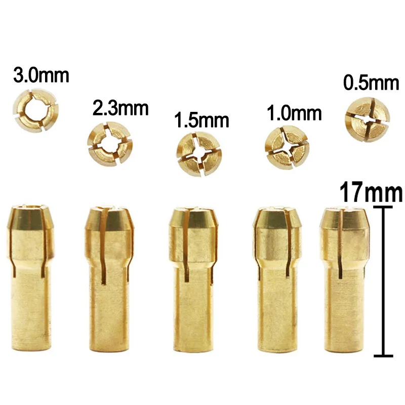 미니 드릴 척 Adapte 7 개/대 0.5-3mm(Inner2mm-2.35mm) 소형 전기 드릴 비트 콜레트 마이크로 트위스트 척 도구 키트 목공