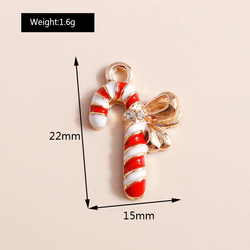 10 Stück süße Emaille Weihnachten Weihnachtsmann Charms Schneemann Glocke Anhänger für Halskette Ohrringe DIY Armband Schmuck Zubehör – Detail 27