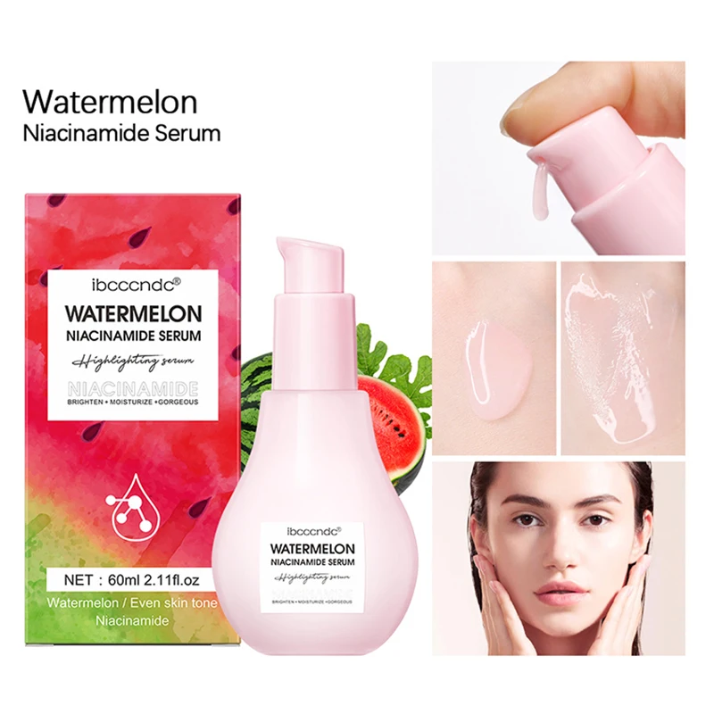 Watermelon Glow Niacinamide Dew Drops Serum Makeup Primer Cream Lightweight Facial Serum & Priming Liquid Highlighter 2023