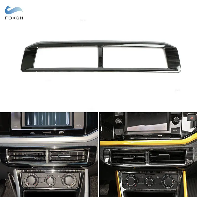 

Стайлинг автомобиля из нержавеющей стали, внутреннее центральное управление, крышка вентиляционной решетки кондиционера, декоративная отделка для VW Polo 2019 2020