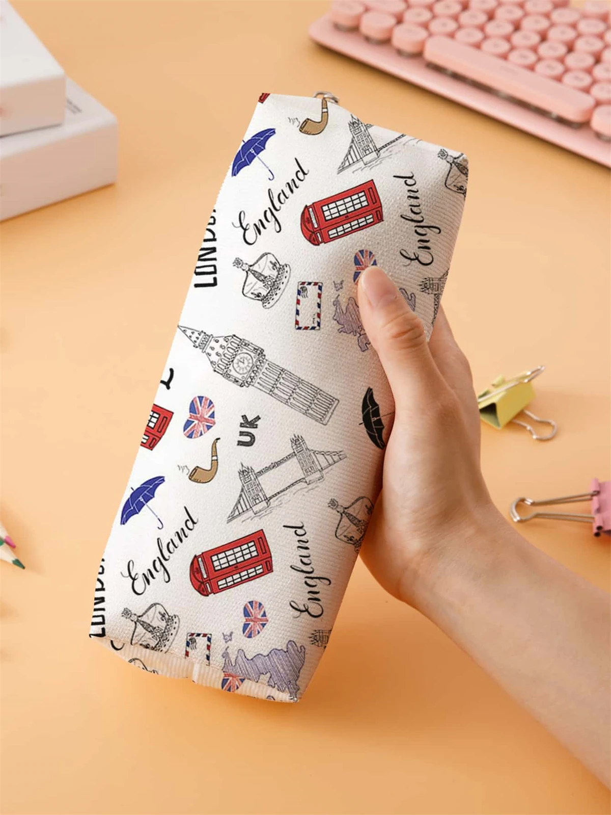 Small pencil case, large capacity pencil case, multifunctional stationery storage bag, student school organization supplies